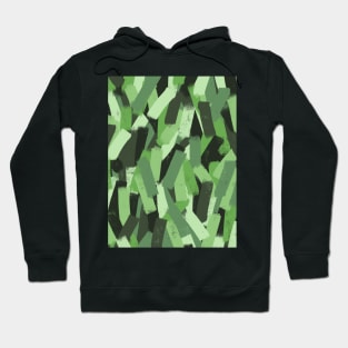 Painted Style Green Camo in Smudgy Brush Stroke Stripes Hoodie